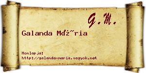 Galanda Mária névjegykártya
